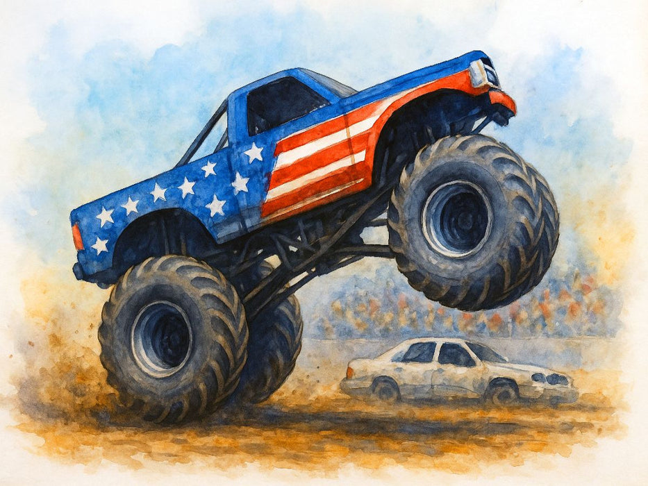 Zwei Räder, ein Herzschlag - Monstertruck - CALVENDO Foto-Puzzle'