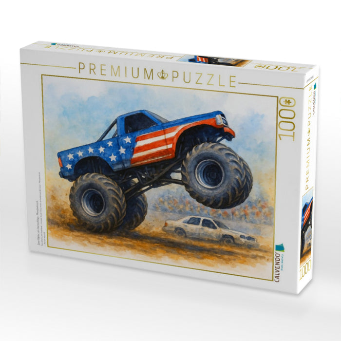 Zwei Räder, ein Herzschlag - Monstertruck - CALVENDO Foto-Puzzle'