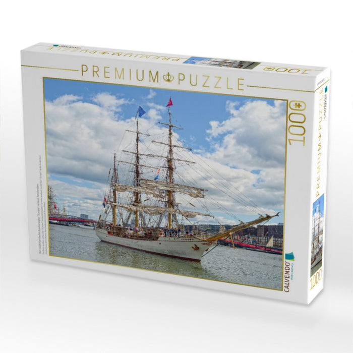 Der niederländische Auxiliarsegler "Europa" verlässt Amsterdam - CALVENDO Foto-Puzzle'