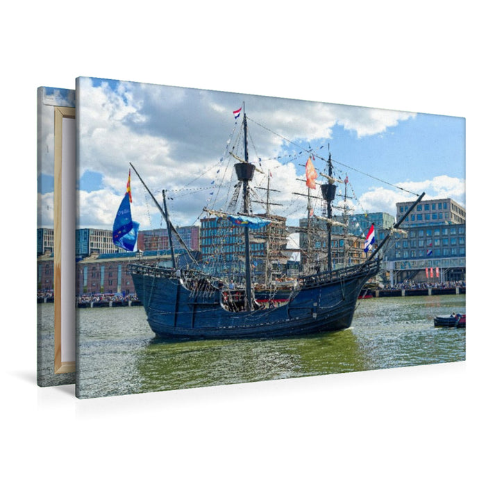 Premium Textil-Leinwand Sensationeller Nachbau der "Victoria" von Ferdinand Magellan