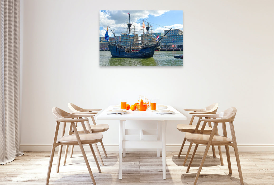 Premium Textil-Leinwand Sensationeller Nachbau der "Victoria" von Ferdinand Magellan