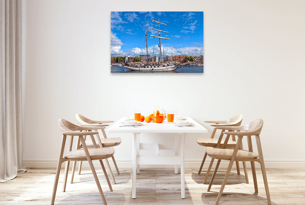 Premium Textil-Leinwand Opulenter Zweimast-Gaffel-Topsegelschoner "J.R. Tolkien"