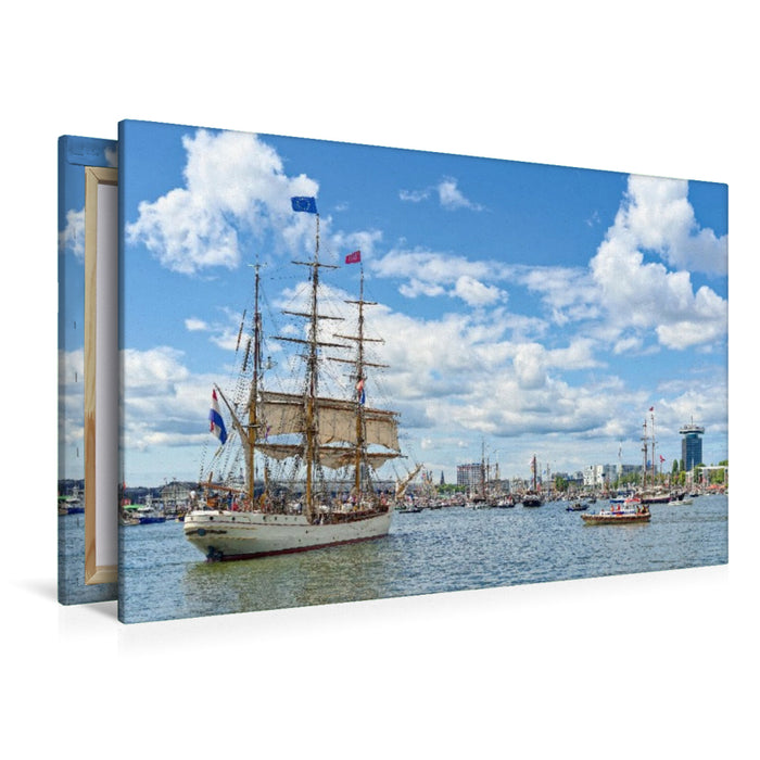 Premium Textil-Leinwand Das Segelschiff "Europa" sticht in See