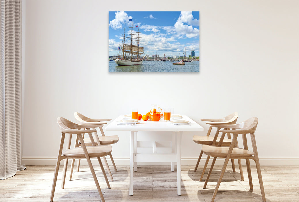 Premium Textil-Leinwand Das Segelschiff "Europa" sticht in See