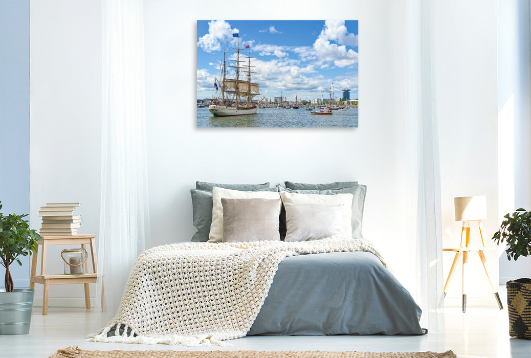 Premium Textil-Leinwand Das Segelschiff "Europa" sticht in See