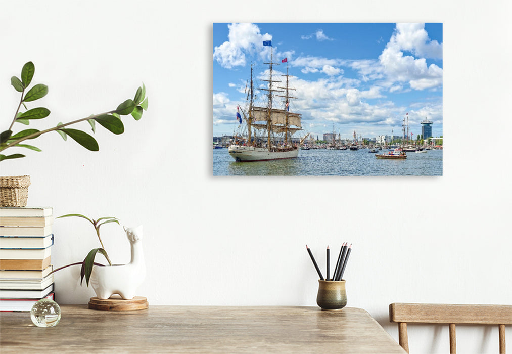 Premium Textil-Leinwand Das Segelschiff "Europa" sticht in See