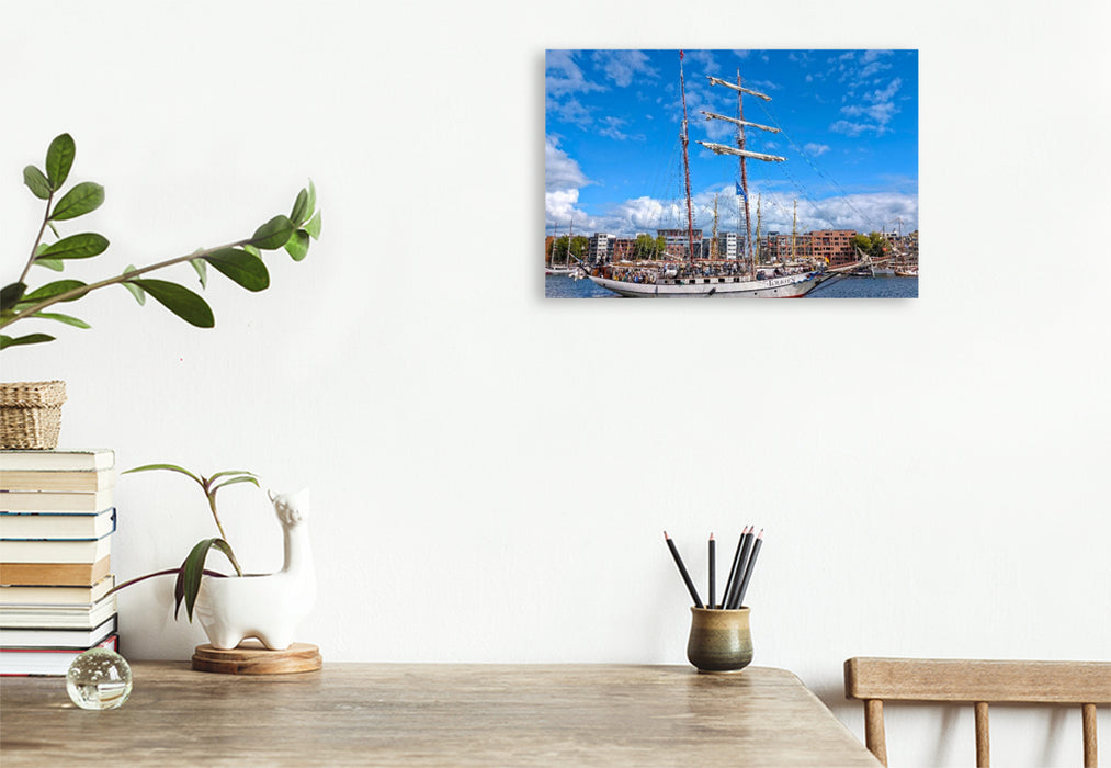 Premium Textil-Leinwand Opulenter Zweimast-Gaffel-Topsegelschoner "J.R. Tolkien"