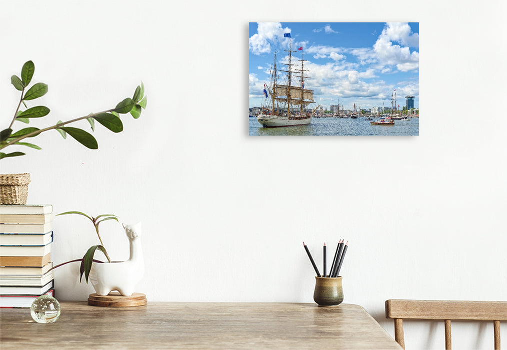 Premium Textil-Leinwand Das Segelschiff "Europa" sticht in See