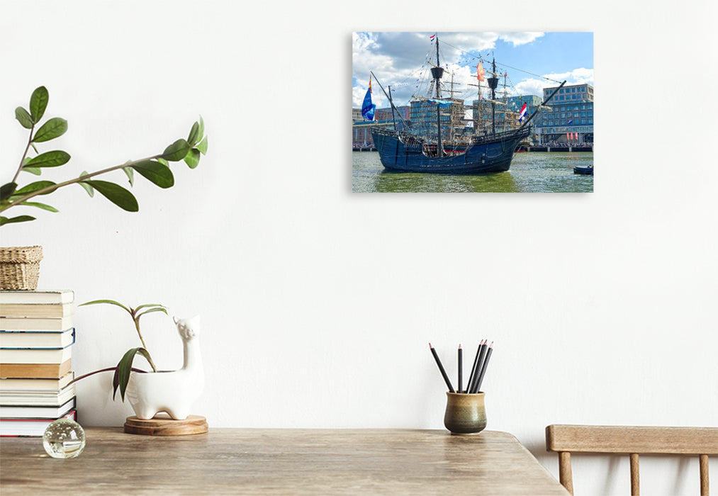 Premium Textil-Leinwand Sensationeller Nachbau der "Victoria" von Ferdinand Magellan