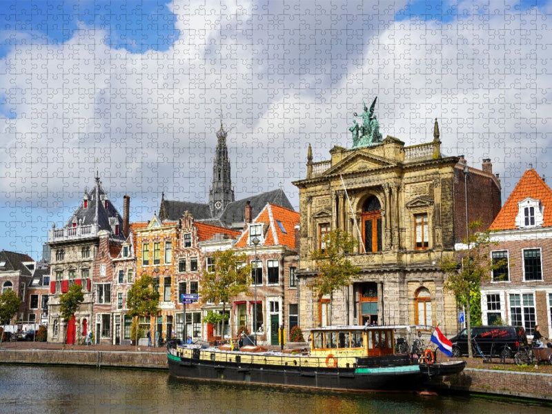Blick auf das Teylers Museum und De Waag in Haarlem - CALVENDO Foto-Puzzle'