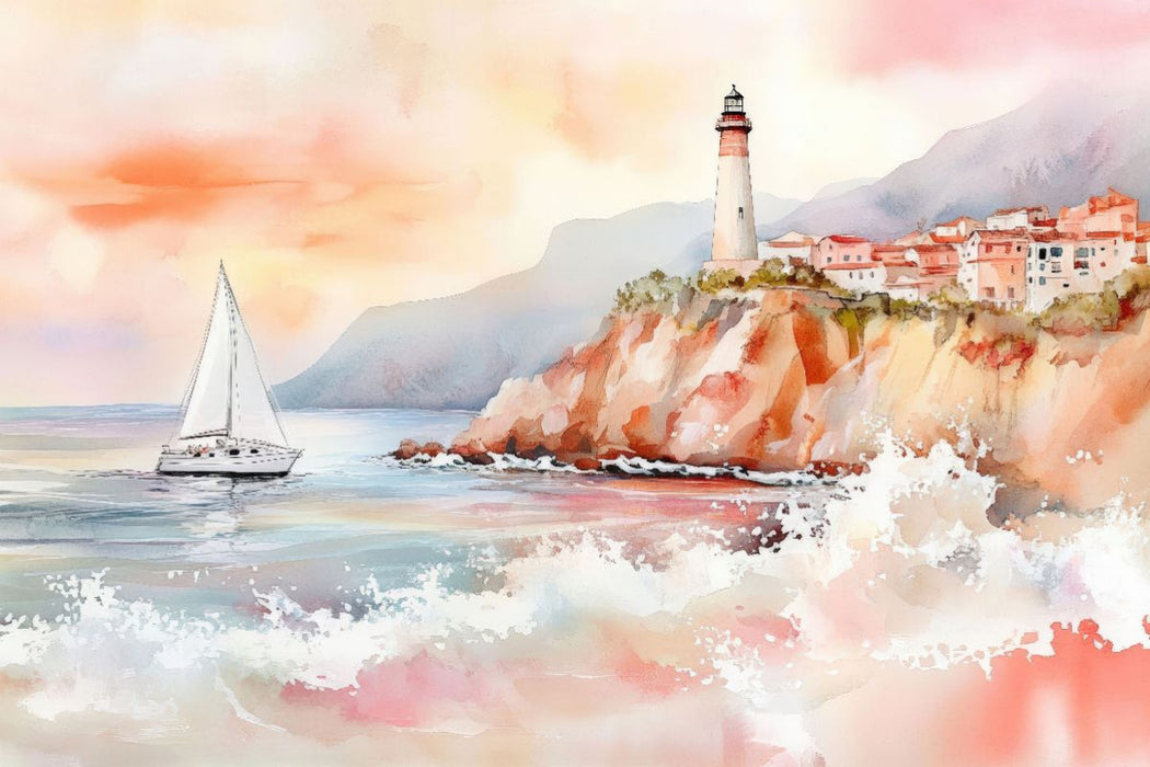 Premium Textil-Leinwand Küstenromantik