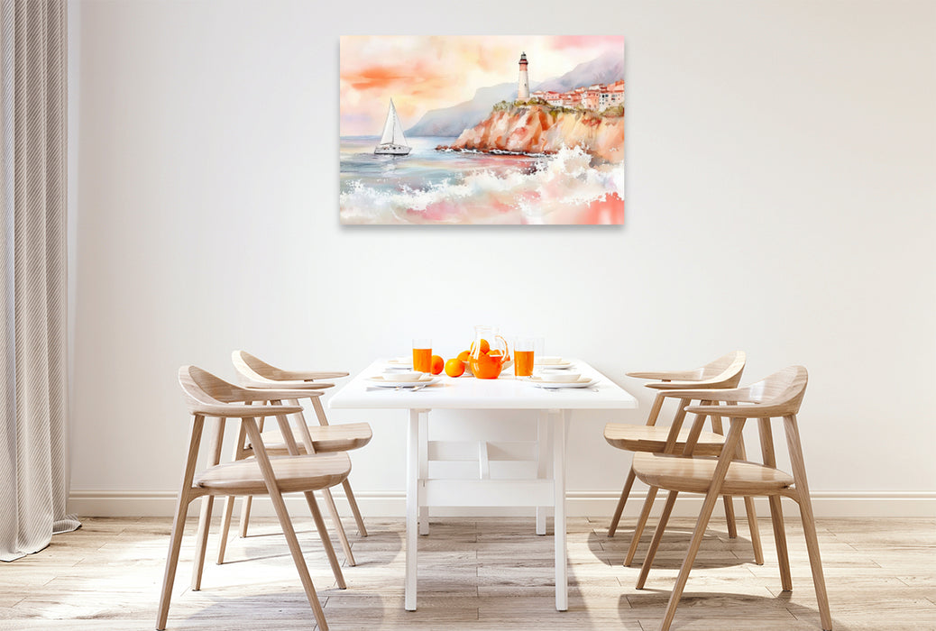 Premium Textil-Leinwand Küstenromantik