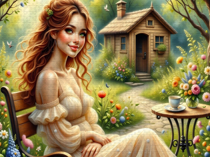 Sonnenglück im Garten - CALVENDO Foto-Puzzle'