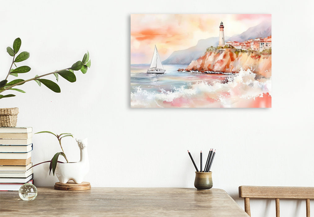 Premium Textil-Leinwand Küstenromantik