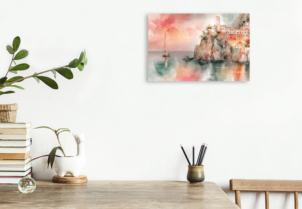 Premium Textil-Leinwand Ein Motiv aus dem Kalender Segelträume und Leuchtturmlichter