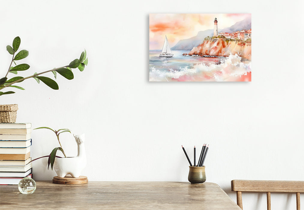 Premium Textil-Leinwand Küstenromantik