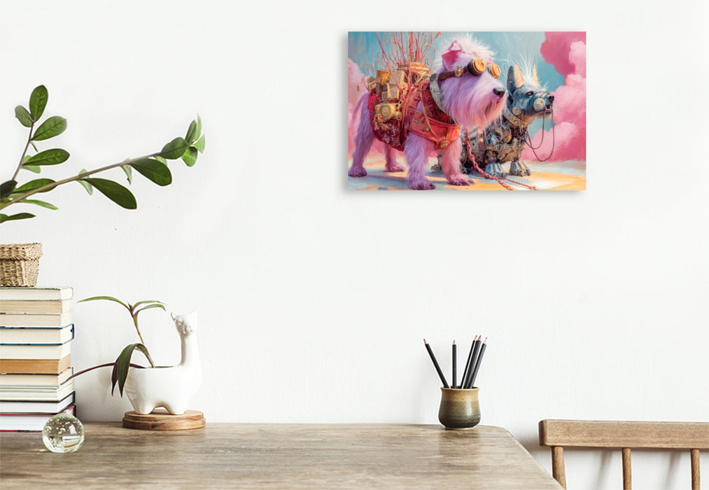 Premium Textil-Leinwand Punkerhunde