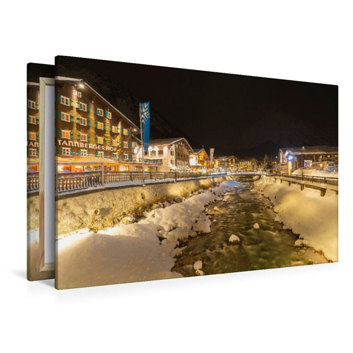 Premium Textil-Leinwand Lech am Arlberg, Skiparadies der Extraklasse.
