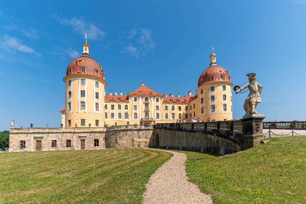 Premium Textil-Leinwand Schloss Moritzburg, ehemalige Jagdresidenz der Kurfürsten.