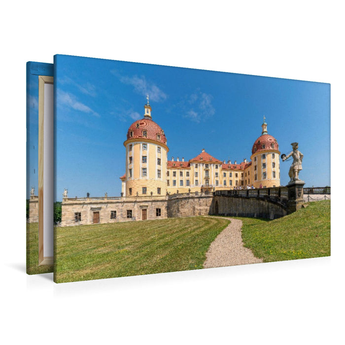 Premium Textil-Leinwand Schloss Moritzburg, ehemalige Jagdresidenz der Kurfürsten.