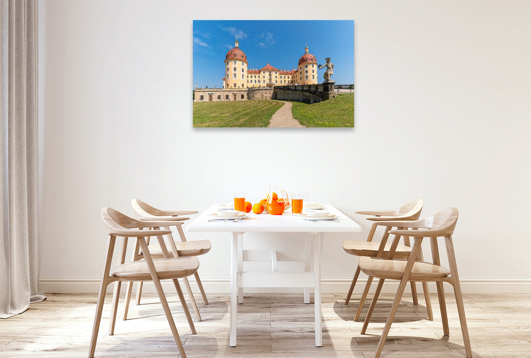 Premium Textil-Leinwand Schloss Moritzburg, ehemalige Jagdresidenz der Kurfürsten.
