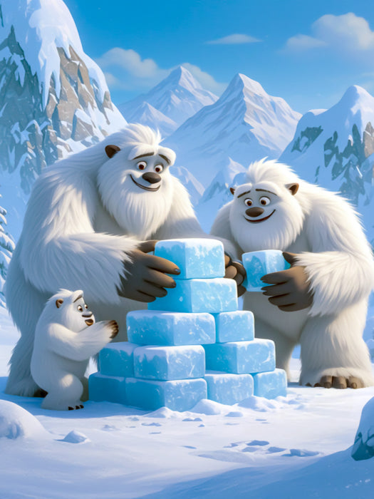 Bauarbeiter im Schneedorf - CALVENDO Foto-Puzzle'