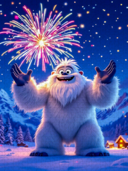 Feuerwerk über dem Yeti-Dorf - CALVENDO Foto-Puzzle'