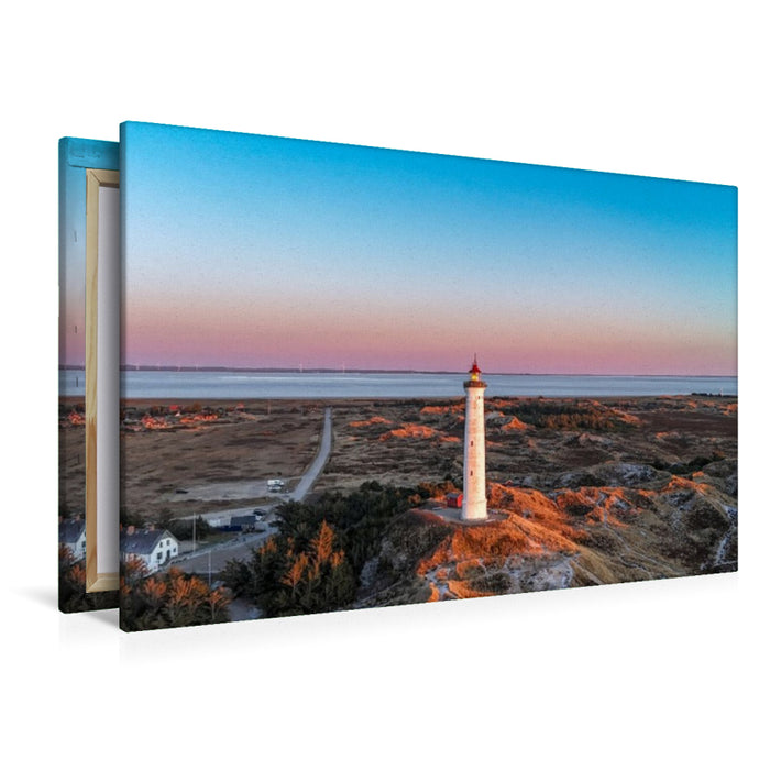 Premium Textil-Leinwand Lyngvig Fyr aus der Luft