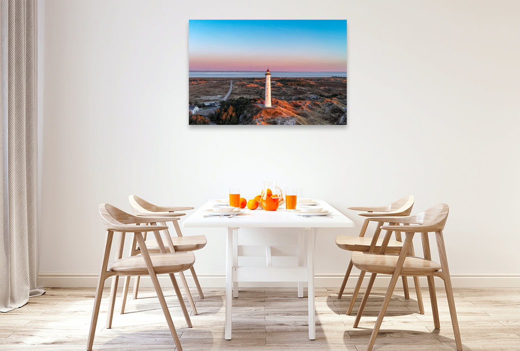 Premium Textil-Leinwand Lyngvig Fyr aus der Luft