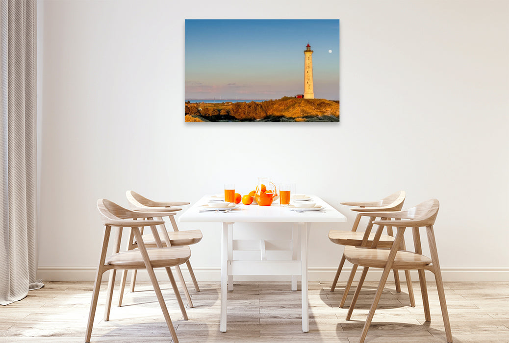 Premium Textil-Leinwand Leuchtturm Lyngvig Fyr