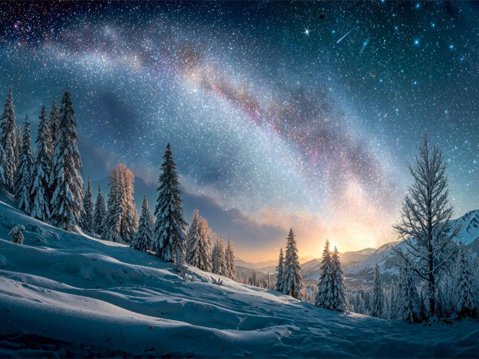 Verschneite Tannen ruhen still – der Winter atmet leise - CALVENDO Foto-Puzzle'