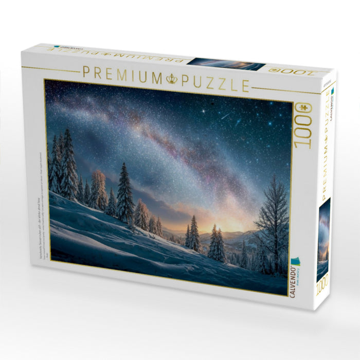 Verschneite Tannen ruhen still – der Winter atmet leise - CALVENDO Foto-Puzzle'