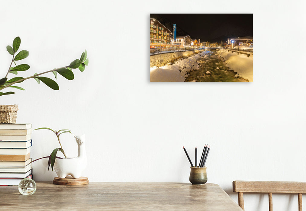 Premium Textil-Leinwand Lech am Arlberg, Skiparadies der Extraklasse.