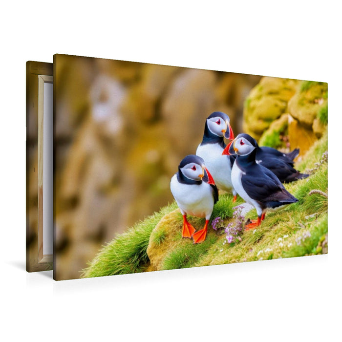 Premium Textil-Leinwand Ein Motiv aus dem Kalender Tieftaucher Papageitaucher