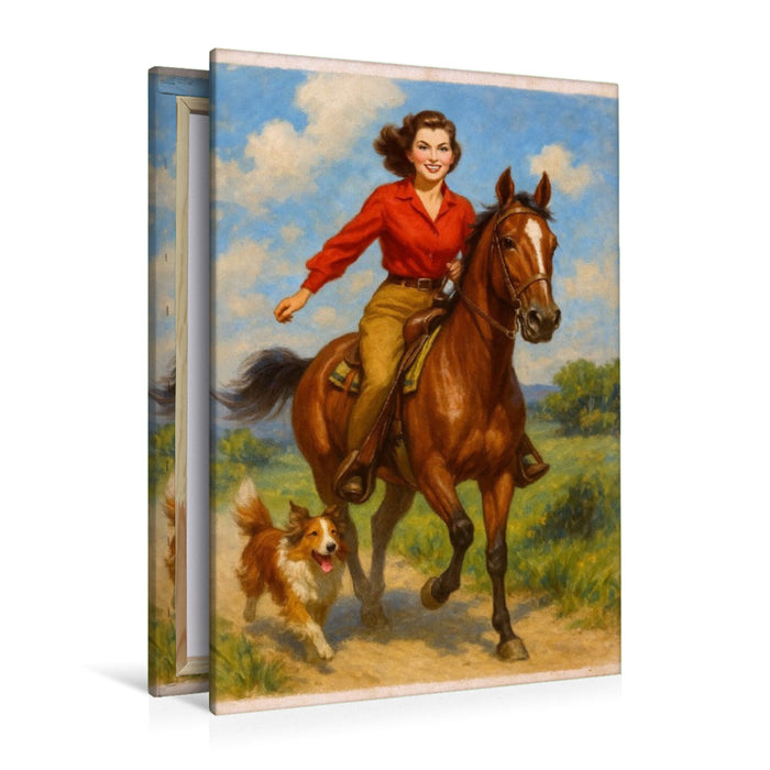 Premium Textil-Leinwand Kurzer Galopp nach Hause