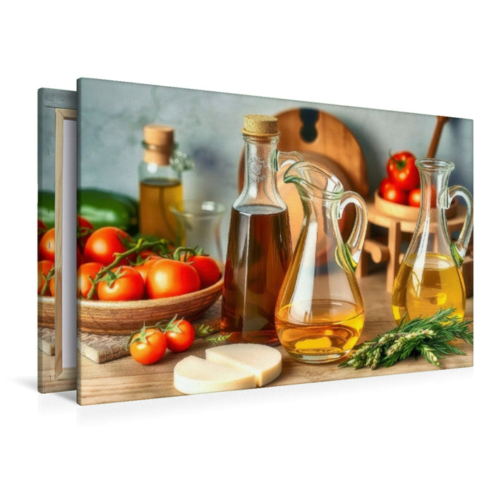 Premium Textil-Leinwand So schmeckt Urlaub – jeden Tag.