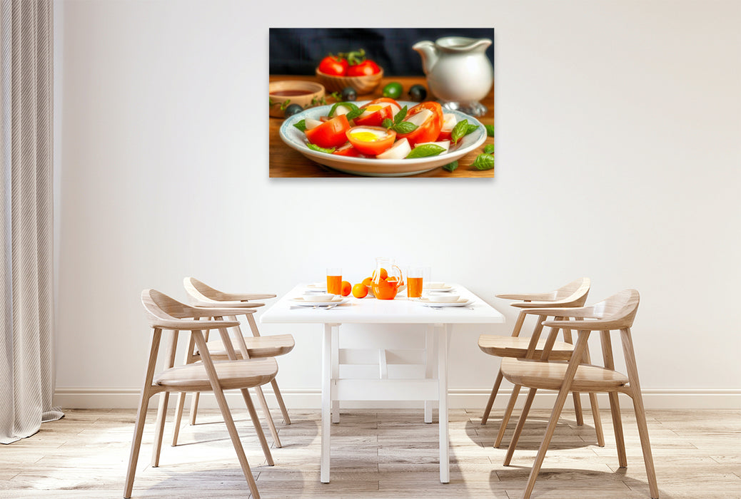 Premium Textil-Leinwand Wo Oliven flüstern und Kräuter tanzen.