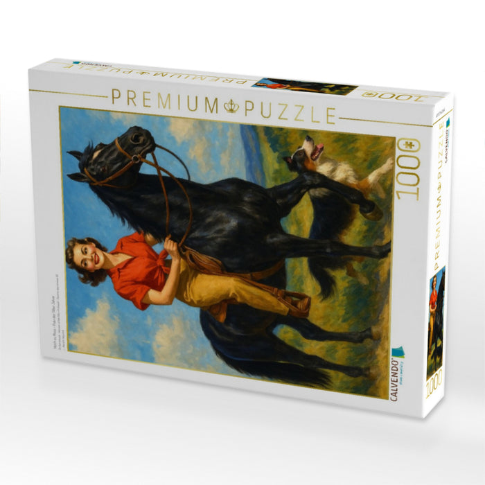 Hoch zu Ross - Frau der 50er Jahre - CALVENDO Foto-Puzzle'