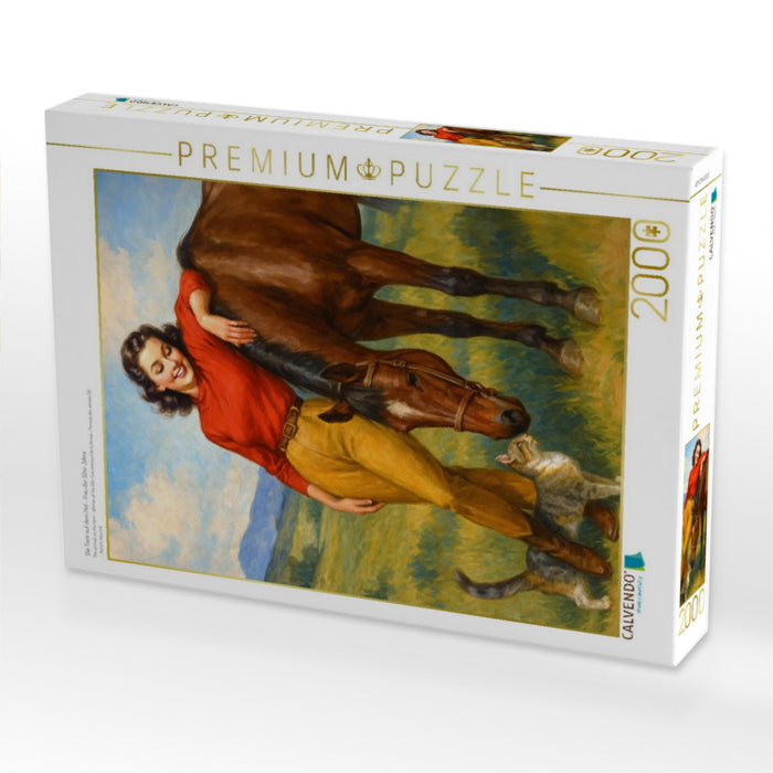 Die Tiere auf dem Hof - Frau der 50er Jahre - CALVENDO Foto-Puzzle'