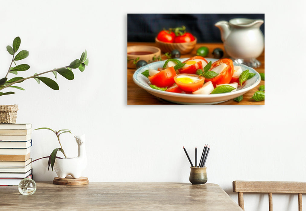 Premium Textil-Leinwand Wo Oliven flüstern und Kräuter tanzen.