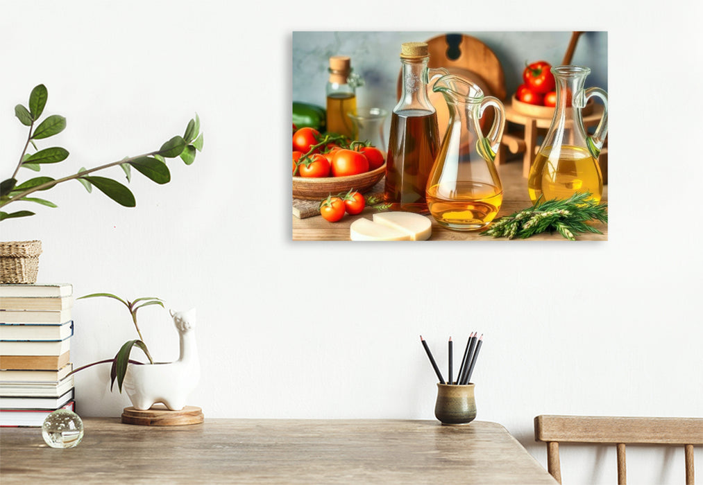 Premium Textil-Leinwand So schmeckt Urlaub – jeden Tag.