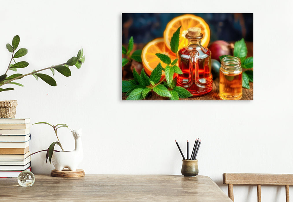 Premium Textil-Leinwand Von der Sonne geküsst, für deine Küche gepresst.