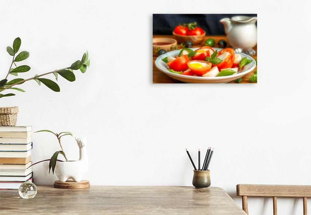 Premium Textil-Leinwand Wo Oliven flüstern und Kräuter tanzen.