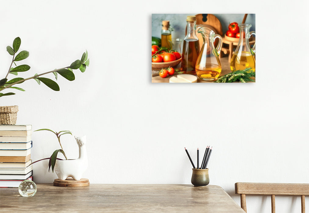 Premium Textil-Leinwand So schmeckt Urlaub – jeden Tag.