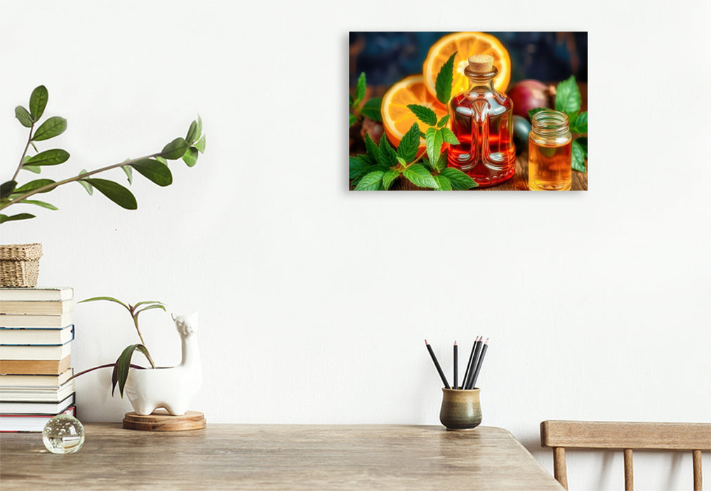 Premium Textil-Leinwand Von der Sonne geküsst, für deine Küche gepresst.