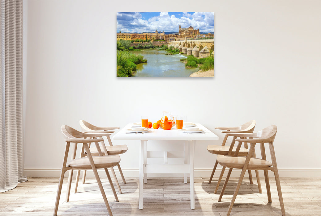 Premium Textil-Leinwand Die Römische Brücke über den Guadalquivir