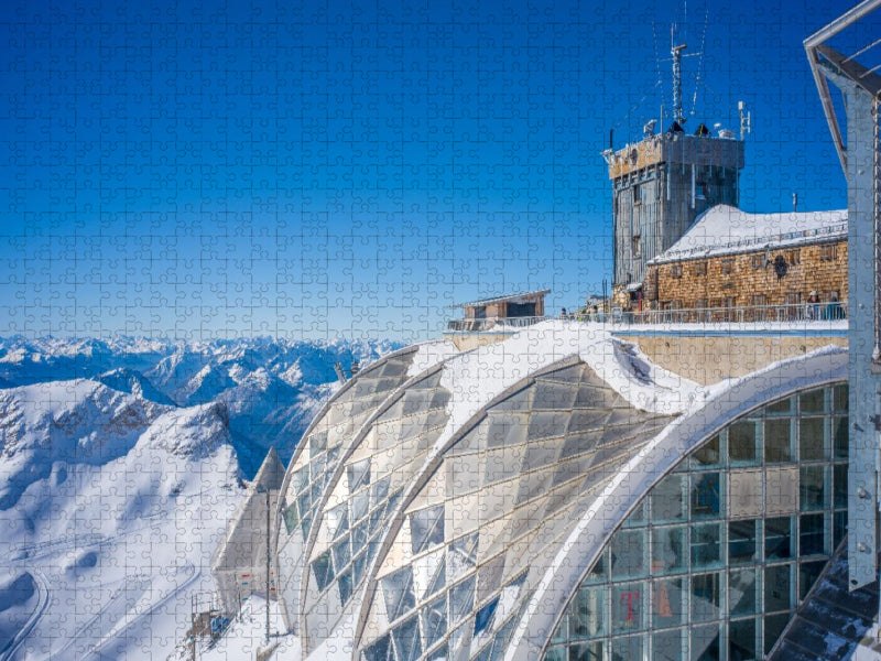 Zugspitze - Blick von der Bergstation der Gletscherseilbahn - CALVENDO Foto-Puzzle'