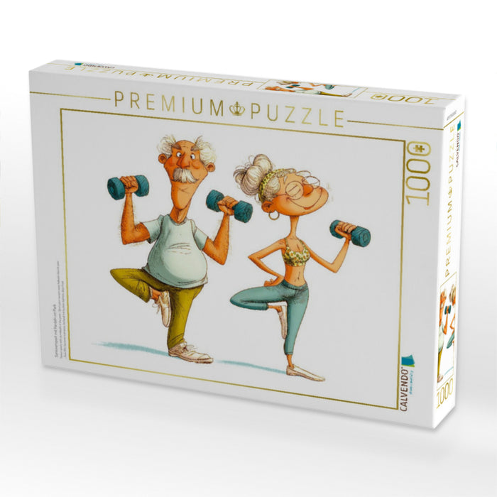 Seniorensport mit Hanteln im Park - CALVENDO Foto-Puzzle'
