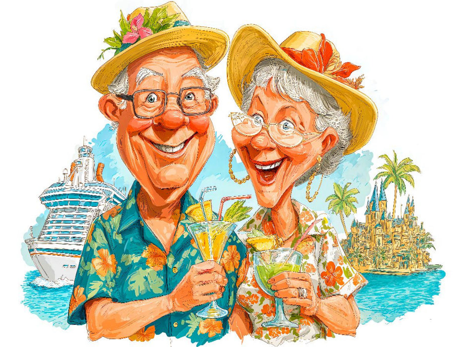 Fröhliche Rentner auf Kreuzfahrt im Ruhestand - CALVENDO Foto-Puzzle'