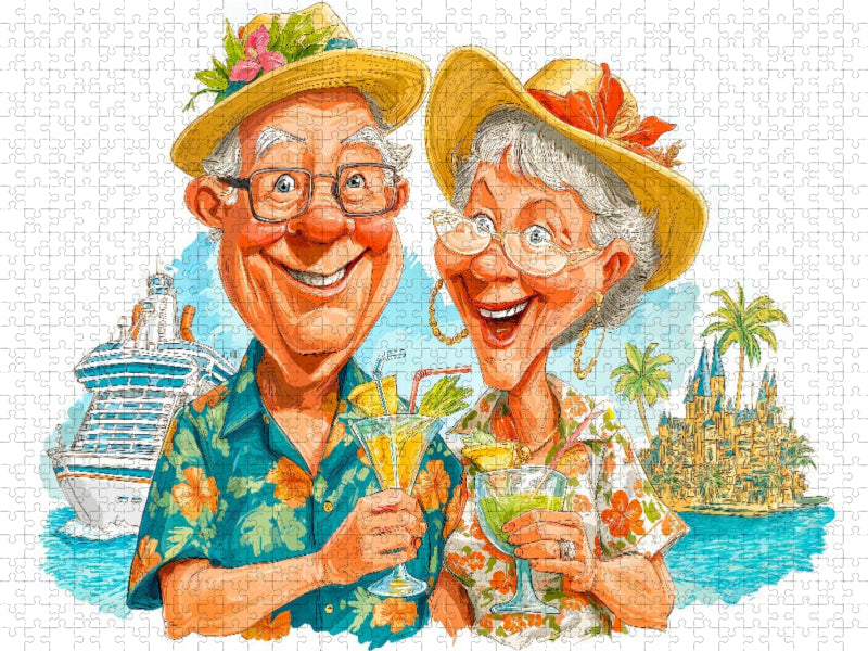 Fröhliche Rentner auf Kreuzfahrt im Ruhestand - CALVENDO Foto-Puzzle'